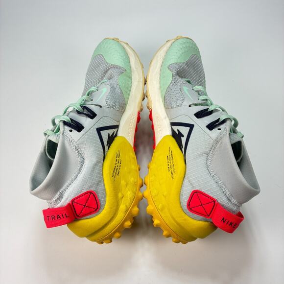 Nike Zoom Wildhorse 6 Light Gray Yellow Green Trail Running Shoes Women’s Size 8 - Picture 6 of 11
